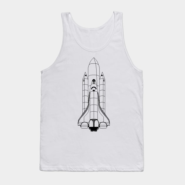 Pixel Art: Space Shuttle Tank Top by probadger